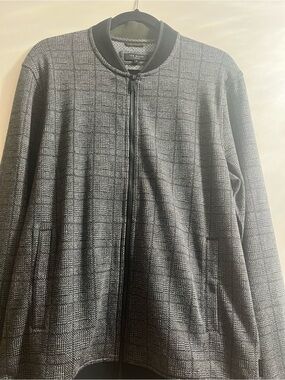 Ted Baker Black & Gray Glen Plaid Bomber Jacket